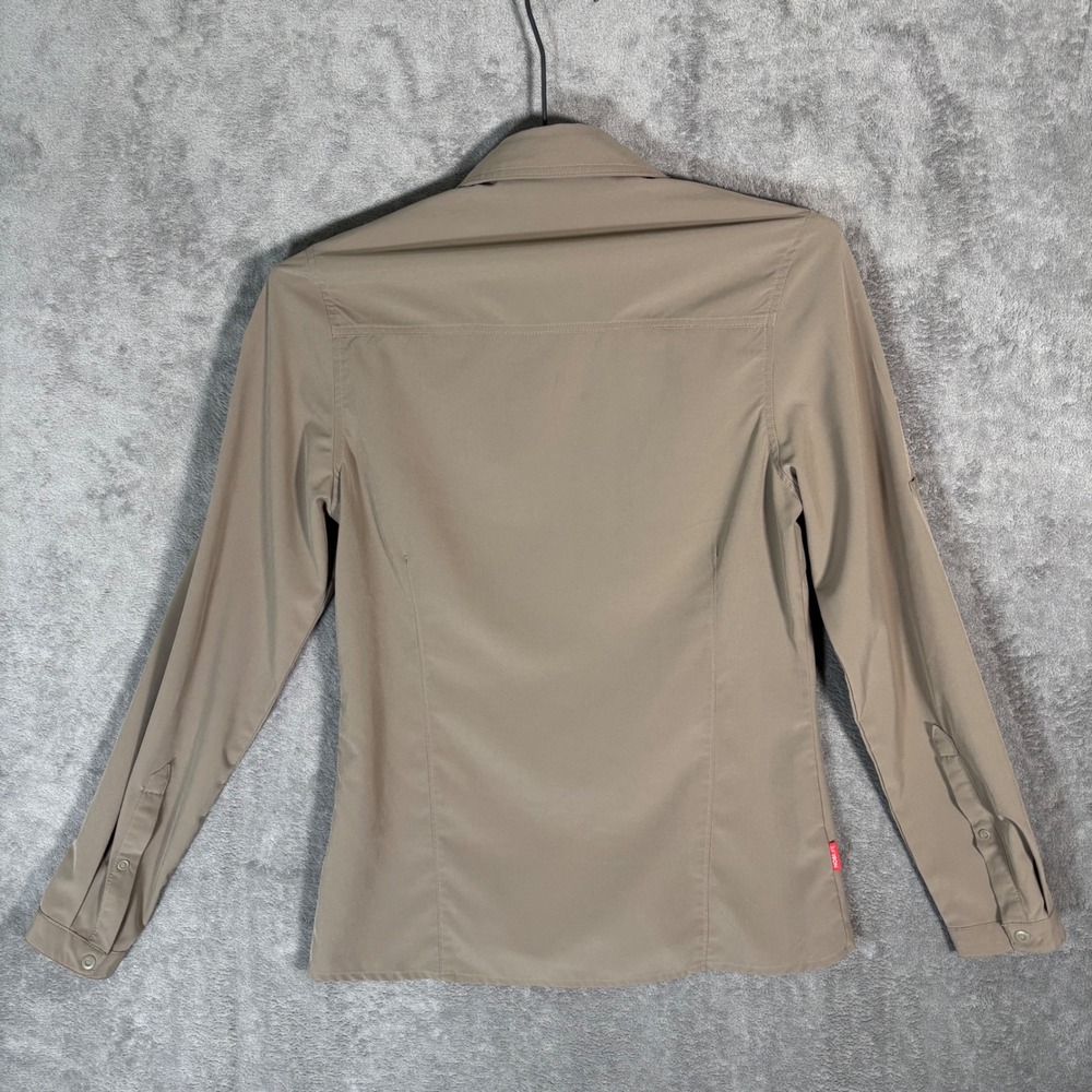 Craghoppers Womens NosiLife Insect Shield Hiking Shirt Tan US 4 Snaps Buttons - Picture 2 of 16